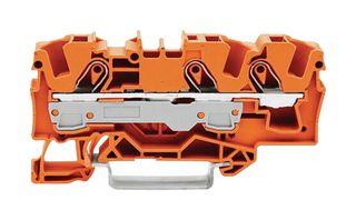 WAGO 2006-1302 DIN Rail Mount Terminal Block, 3 Positions, 20 AWG, 8 AWG, 6 mm², Push In, 41 A