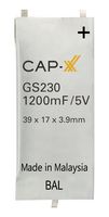 CAP-XX GS230F Supercapacitor, 1.2 F, 5 V, Soldar, ± 20%