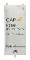 CAP-XX HS206F Supercapacitor, 0.65 F, 5.5 V, Soldar, ± 20%