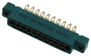 CINCH CONNECTIVITY SOLUTIONS 50-20A-30 Conector Borde de Tarjeta, Lado Doble, 1.8 mm, 20 Contactos, Montaje en Panel, Recto