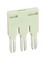 WAGO 870-406 Jumper (Busbar), Light Gray, Insulated Jumper, Wago 870 Series Terminal Blocks, 6 Positions