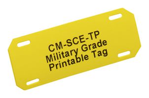 TE CONNECTIVITY - RAYCHEM CM-SCE-TP-1/4-4H-4 Wire Marker, Non Adhesive, Polymer, Tie On Printable Plate, Yellow, 6.35mm x 50.8mm, 12.5 mm