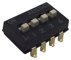 ALCOSWITCH - TE CONNECTIVITY 1825058-7 Interruptor DIP / SIP, 4 Circuitos, Deslizante, Surface Mount, SPST, 24 V, 100 mA
