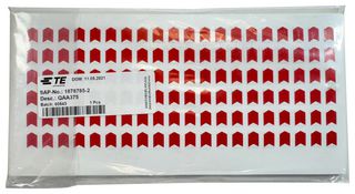 TE CONNECTIVITY 1878785-2 Safety Sign, Vinyl, 6.4 mm, 9.5 mm, Red