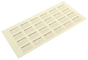 TE CONNECTIVITY QCC311GY Etiqueta, Calibration, Escribir, Auto Laminada, 25.4mm x 15.9mm, Vinilo, Gris sobre Blanco, 144
