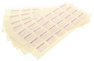 TE CONNECTIVITY QCC311MG Etiqueta, Calibration, Escribir, Auto Laminada, 25.4mm x 15.9mm, Vinilo, Magenta sobre Blanco, 144