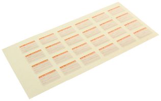 TE CONNECTIVITY QCC311OR Etiqueta, Calibration, Escribir, Auto Laminada, 25.4mm x 15.9mm, Vinilo, Naranja sobre Blanco, 144