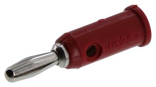 POMONA 1325-2 Conector Banana, Macho, Montaje en Cable, 15 A, 70 V, Contactos Niquelados, Rojo