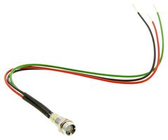 DIALIGHT 606-2415-110F Multicolour Panel Indicators, Green, Red, 6 mm, R 10mA, G 10mA, R 2V, G 2V, R 35mcd, G 18mcd