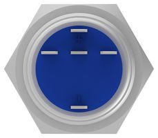 ALCOSWITCH - TE CONNECTIVITY AV1911EB12Q04 Vandal Resistant Switch, 19mm, SPST, Natural, AV19 Series, Off-On, Blue, Red, Solder Lug