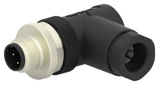 TE CONNECTIVITY T4113502041-000 Conector para Sensor, M12, Male, 4 Contactos, Roscado Macho, Montaje en Cable Ángulo Recto