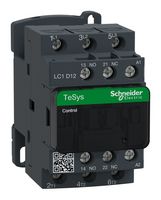 SCHNEIDER ELECTRIC LC1D12U7 Contactor, LC1D, 12 A, DIN Rail, 600 VAC, 3PST-NO, 3 Pole, 10 hp