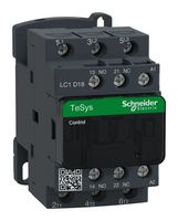 SCHNEIDER ELECTRIC LC1D18B7 Contactor, LC1D, 18 A, Carril DIN, 600 VAC, 3PST-NO, 3 polos, 15 hp