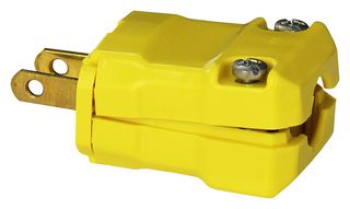 HUBBELL WIRING DEVICES HBL5865VY Power Entry Connector, 2P2W Non-Grounding, NEMA 1-15, Power Entry, 15 A, Yellow