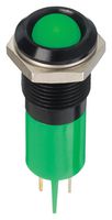 APEM Q14P1BXXHG12E LED Panel Mount Indicator, Green, 12 VDC, 14 mm, 20 mA, 2.2 cd, IP67