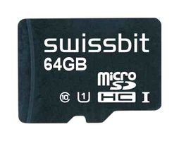 SWISSBIT SFSD064GN1AM1MT-E-ZK-21P-STD Tarjeta de Memoria Flash, Tarjeta MicroSDXC, 64 GB