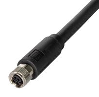 HARTING 33281900225005 Cable Ethernet, M8 Híbrido, Bloqueo de Tornillo, SPE Hembra a Extremo Libre, Negro, 500 mm, 19.7 "