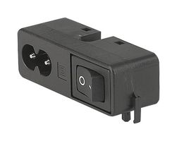 SCHURTER CMF1.1111.12 Módulo entrada energía IEC sin filtrar, IEC C8, 2.5 A, 250 VAC, 1-Pole Switch