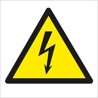 DURATOOL DT000208 Safety Sign, Hazard, Warning High Voltage Keep Away (Symbol), Plastic, 100 mm, 100 mm