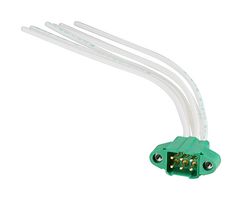 HARWIN M300-MC10605M1-0150L Cable Assembly, Black / Green, Wire to Board Plug to Free End, 6 Positions, 3 mm, 2 Row, 150 mm