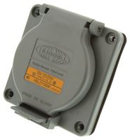HUBBELL WIRING DEVICES HBL2710SW Power Entry Connector, Power Entry, 30 A, Grey, PET (Polyester) Body, 250 V