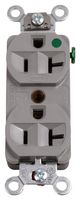 HUBBELL WIRING DEVICES HBL8300HG MAINS SOCKET, NEMA 5-20R, 20A, 125VAC, GREY