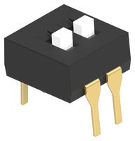 AMP - TE CONNECTIVITY 1825057-1 Interruptor DIP / SIP, 2 Circuitos, Deslizador Levantado, Through Hole, SPST, 5 V, 100 mA