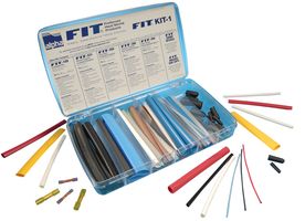 ALPHA WIRE FKIT2 NC032 Heat Shrink Tubing, FIT Kit-2, Various Types, Sizes and Colors, 3 Fit-Crimp Splices, 6 End Caps