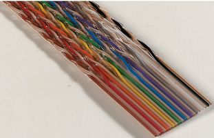3M 1700/10 Ribbon Cable, Twisted Pair Flat, Unshielded, 10 Conductor, 28 AWG, 0.072 mm², 100 ft, 30.5 m
