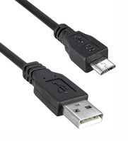 QUALTEK ELECTRONICS 3025031-06 USB Cable, Type A Plug to Micro Type B Plug, 1.83 m, 6 ft, USB 2.0, Black