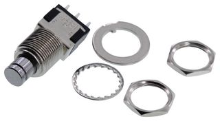 KNITTER-SWITCH MPG 106 F Botón Pulsador, Serie Heavy Duty, 11.8 mm, SPDT, Encendido-(Encendido), Roldana, Negro