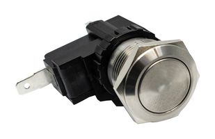 E-SWITCH SAV4F1BSS344 Interruptor (Switch) Antivandalismo, Acero Inoxidable, SAV4 Series, 19 mm, SPDT