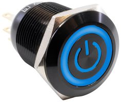 E-SWITCH PV4F2Y011-341-M26 Vandal Resistant Switch, Ring Illumination, PV4 Series, 0.75 ", SPDT-DB, Off-(On) / On-(Off)