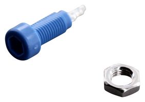 JOHNSON - CINCH CONNECTIVITY 105-0810-001 Conector de Pruebas, Tip Jack, Conector de punta estándar de 2 mm, 5.7 kV, 10 A, Azul