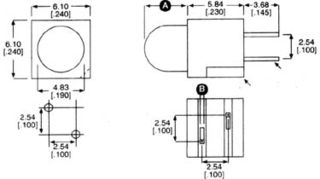 DIALIGHT 550-2304F Circuit Board Indicator, Yellow, 1 LEDs, Through Hole, T-1 3/4 (5mm), 10 mA, 6.3 mcd