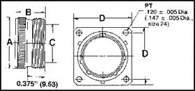 AMPHENOL INDUSTRIAL PT00A12-10S Conector Circular, PT Series, MIL-DTL-26482 I, Receptáculo Montaje de Pared, 10 Contactos