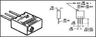BOURNS 3292X-1-103LF Recortador, Multi Vuelta, Cermet, Ajuste Lateral, 10 kohm, Through Hole, 25 Vueltas