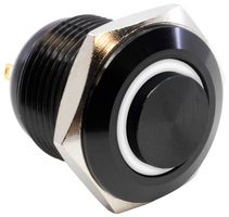 E-SWITCH PV6H24011G-301 Vandal Resistant Switch, Ring Illumination, PV6 Series, 0.63 ", SPST-NO-DM, Off-(On), Round Raised