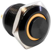 E-SWITCH PV6H24011G-321 Vandal Resistant Switch, Ring Illumination, PV6 Series, 0.63 ", SPST-NO-DM, Off-(On), Round Raised