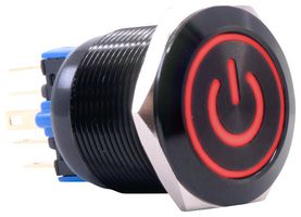 E-SWITCH PV7F2T011-3R1-M03 Interruptor (Switch) Antivandalismo, Iluminación de anillo, PV7 Series, 0.87 ", SPDT-DB