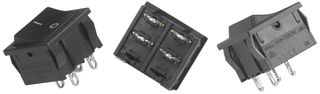 ZF FRH32A2DBBNN Interruptor (Switch) de Balancín, Encendido-apagado, DPST, No Iluminado, Panel Mount, Negro