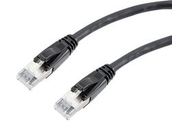 L-COM TRD626ASR-BLK-7F Ethernet Cable, 10 Gigabit, 26AWG, Cat6a, RJ45 Plug to RJ45 Plug