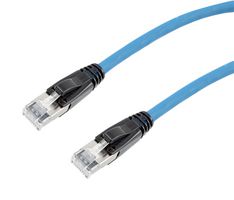 L-COM TRD626ASZ-BLU-2F Ethernet Cable, 10 Gigabit, 26AWG, Cat6a, RJ45 Plug to RJ45 Plug