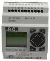EATON MOELLER EASY512-AC-RC Programmable Relay, easy500 Series, 8 Inputs, 4 Relay Outputs, 100 to 240 Vac, Clock, Display