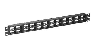 PANDUIT CPP48HDVNSWBL Patch Panel, Unloaded Patch Panel, 48 Ports, 1U, Mini-Com Series