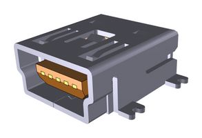 SAMTEC MUSBR-05-S-O-B-SM-A Conector USB, Mini USB Tipo B, USB 2.0, Receptáculo eléctrico, 5 Posiciones, Montaje Superficial