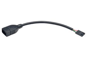 EATON TRIPP LITE U024-06N-IDC Cable USB, Tipo A Hembra a Extremo Libre, 150 mm, 6 ", USB 2.0, Negro