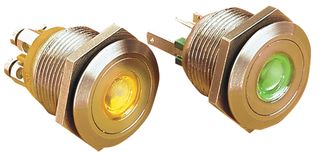 BULGIN LIMITED MPI001/TERM/RD Vandal Resistant Switch, MPI001 Series, 19.2 mm, SPST-NO, Off-(On), Round Flush, Natural