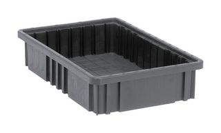 QUANTUM STORAGE DG92035CO Storage Bin, Conductive, Dividable, Black, 3.5 " x 16.5 " x 10.875 ", 100 lb
