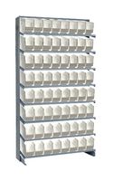 QUANTUM STORAGE QPRS-201CL Unidad de Estantería, 8 Estantes, 64 Contenedores, Transparente, 63.5 " X 12 " X 36 "